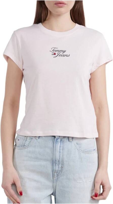 TOMMY JEANS T-shirt TJW BBY ESSENTIAL LOGO 1 SS trendy en stijlvol dames t-shirt met logoprint