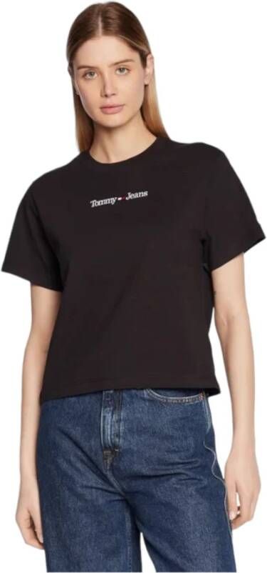 TOMMY JEANS Shirt met korte mouwen TJW CLS SERIF LINEAR TEE met linear-logo-opschrift