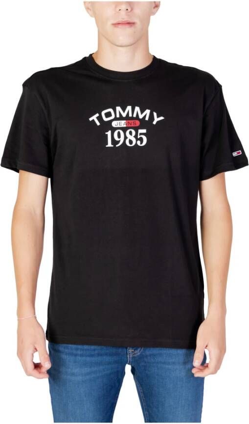 Tommy Jeans Heren Zwart T-shirt Ronde Hals Korte Mouw Black Heren