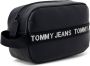 Tommy Jeans Heren Zwarte Rits Tas voor Herfst Winter Black Heren - Thumbnail 1
