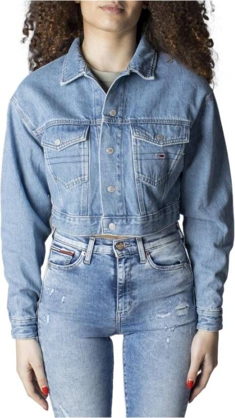 Tommy Jeans Women Jeans jacket Cropped Trucker Jacket Blauw Dames