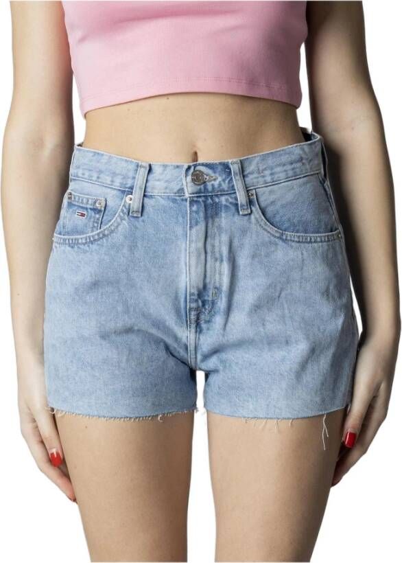 Tommy Jeans Blauwe Katoenen Dames Shorts met Ritssluiting en Knoopsluiting Blue Dames - Foto 5