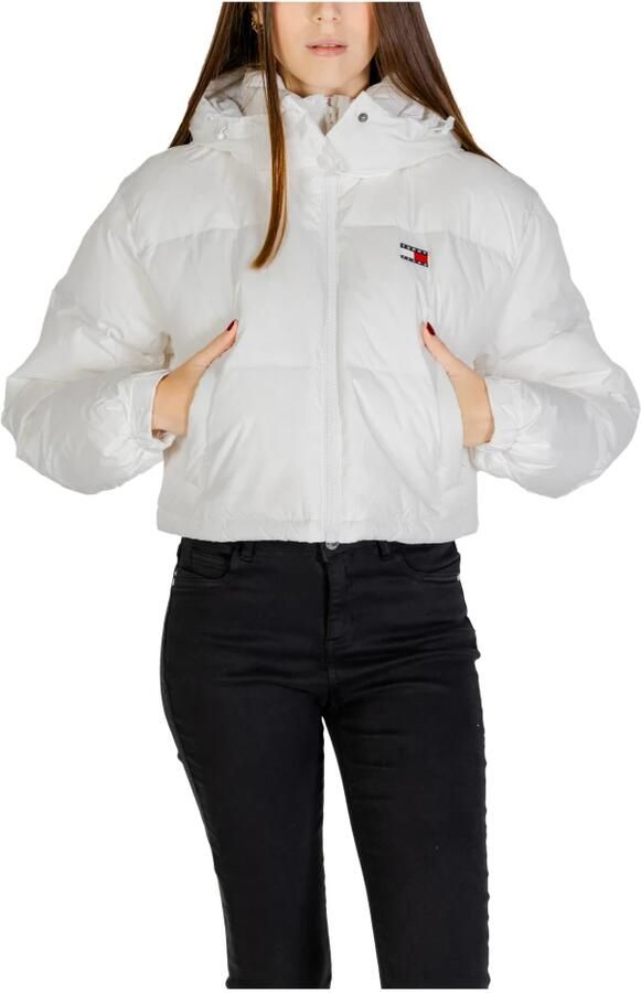Tommy Hilfiger Witte Gewatteerde Jas Alaska Model White Dames