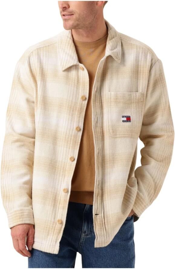 TOMMY JEANS Heren Overhemden Tjm Badge Check Overshirt Beige - Foto 7
