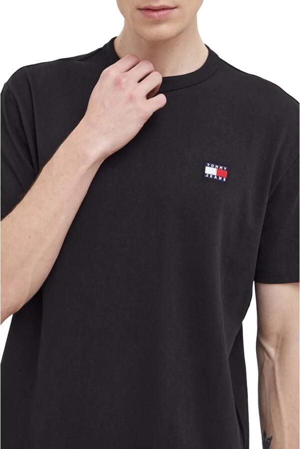 Tommy Jeans Klassiek fit katoenen T-shirt met Tommy-badge Black Heren
