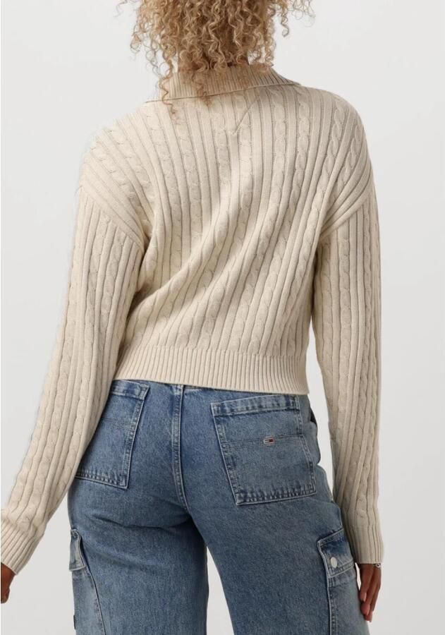 TOMMY JEANS Dames Truien & Vesten Tjw Cable Rugby Sweater Beige - Foto 2