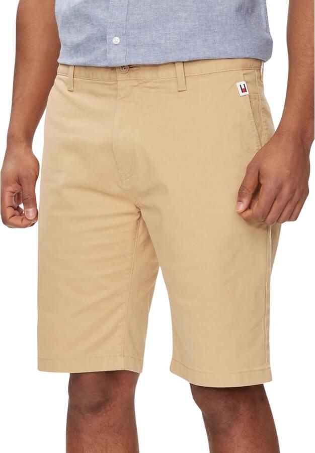 Tommy Hilfiger Beige Heren Shorts Slim Fit Geborduurd Beige Heren