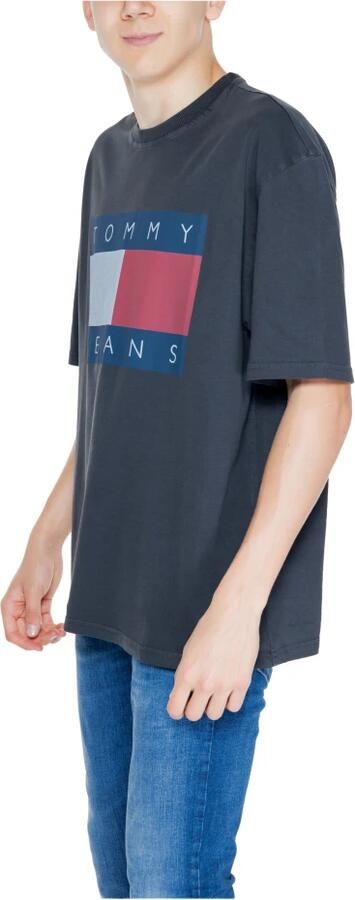 Tommy Jeans Zwart Katoenen Heren T-Shirt Herfst Winter Collectie Black Heren - Foto 9