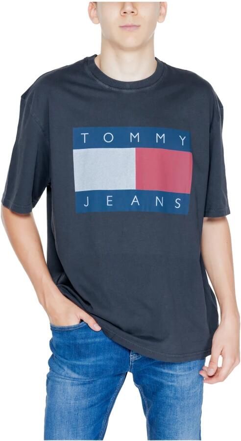 Tommy Jeans Zwart Katoenen Heren T-Shirt Herfst Winter Collectie Black Heren - Foto 3