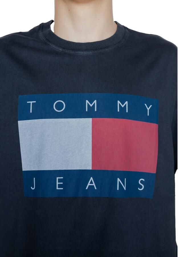 Tommy Jeans Zwart Katoenen Heren T-Shirt Herfst Winter Collectie Black Heren