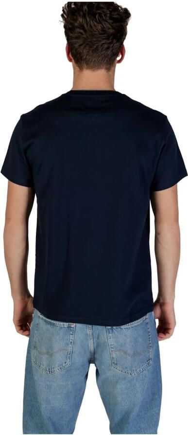 Tommy Jeans Blauw Bedrukt Katoenen T-Shirt met Ronde Hals Blue Heren