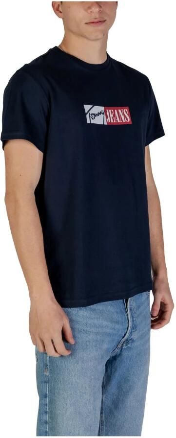 Tommy Jeans Blauw Bedrukt Katoenen T-Shirt met Ronde Hals Blue Heren - Foto 2