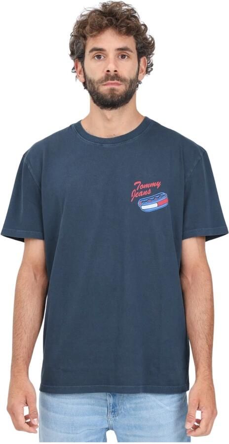 Tommy Jeans Blauw Kortemouw Grafisch T-shirt Blue Heren - Foto 3