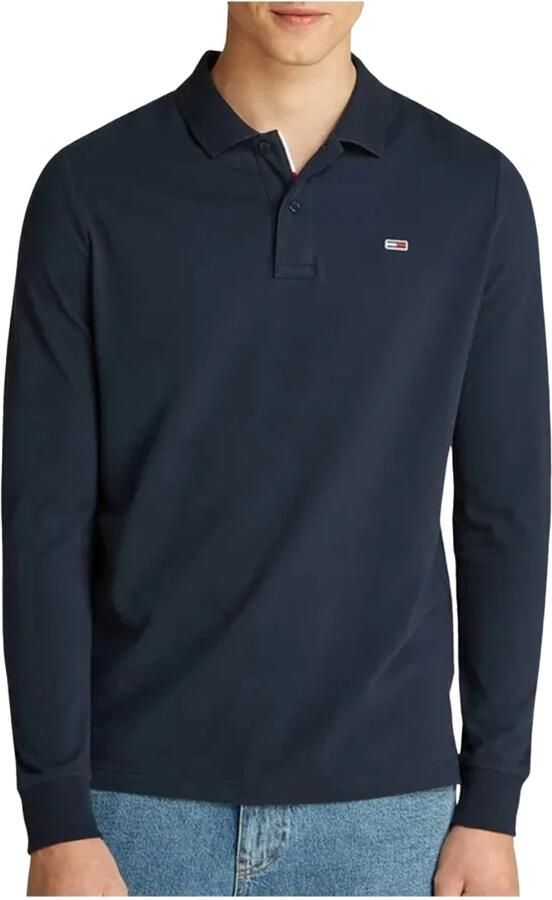 Tommy Jeans Plus Poloshirt met lange mouwen TJM SLIM PLACKET POLO LS EXT in grote maten logoborduring - Foto 5