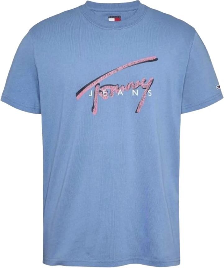 Tommy Jeans Blauw Regular Fit Katoenen T-shirt Blue Heren