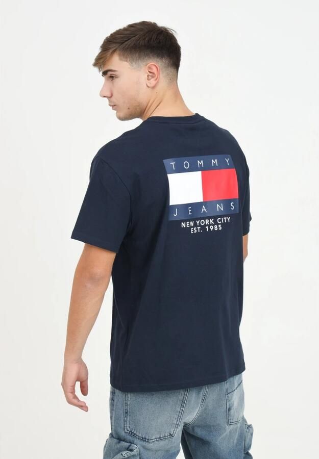 Tommy Jeans Blauw T-shirt met korte mouwen en logo Blue Heren