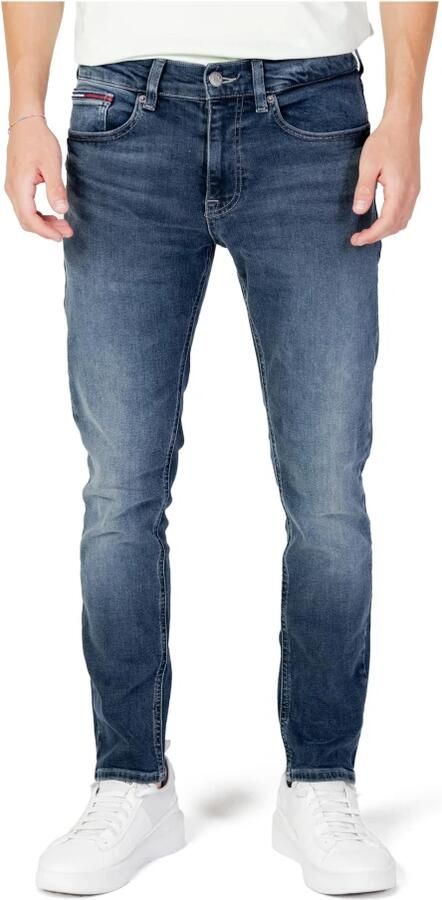 Tommy Jeans Blauwe Katoenmix met Ritssluiting en Knoopsluiting Heren Jeans Blue Heren