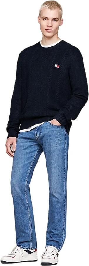 TOMMY JEANS Sweatshirt TJM SLIM CABLE KNIT CNECK met geborduurd merklogo breipatroon - Foto 9