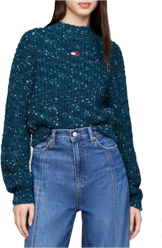 Tommy Jeans Blauwe Mockneck Sweater Marled Stijl Blue Dames - Foto 4