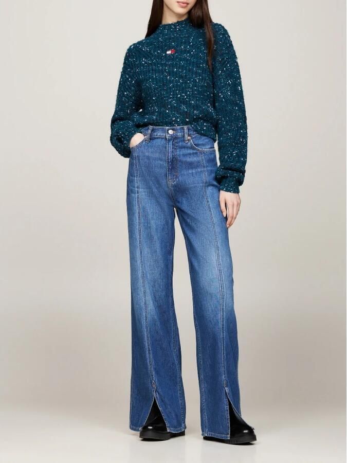 Tommy Jeans Blauwe Mockneck Sweater Marled Stijl Blue Dames - Foto 2