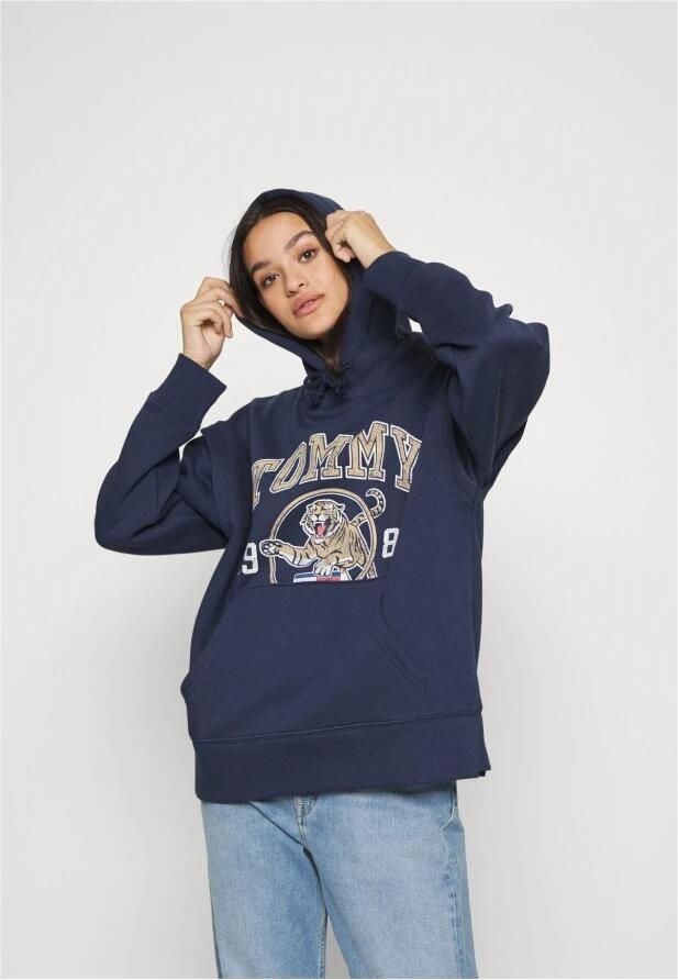 TOMMY JEANS Dames Truien & Vesten Tjw Rlxd College Tiger 1 Hoodie Donkerblauw - Foto 4