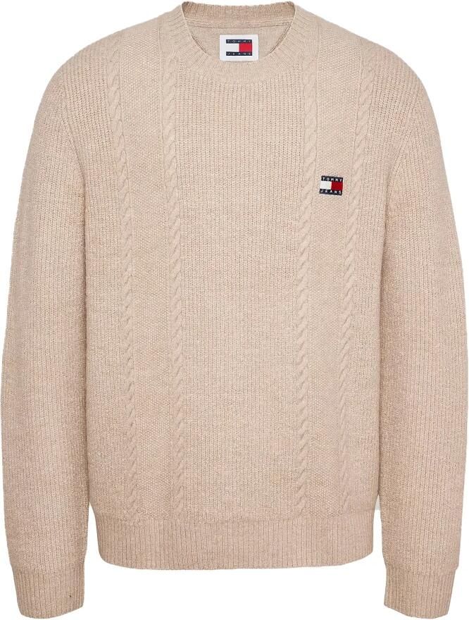 TOMMY JEANS Sweatshirt TJM SLIM CABLE KNIT CNECK met geborduurd merklogo breipatroon - Foto 5
