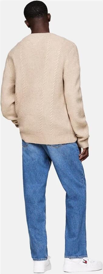 TOMMY JEANS Sweatshirt TJM SLIM CABLE KNIT CNECK met geborduurd merklogo breipatroon - Foto 3