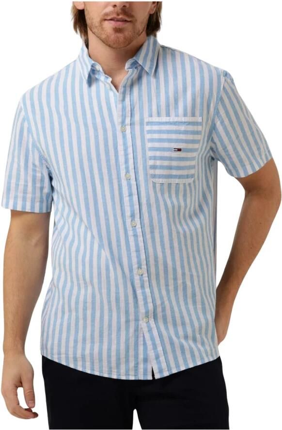 TOMMY JEANS Linnen overhemd TJM RLX SS STRIPE LINEN SHIRT in gestreepte look - Foto 4