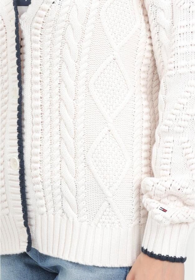 Tommy Jeans Gebreide cardigan met kabelpatroon 'BUBBLE CABLE FLAG'