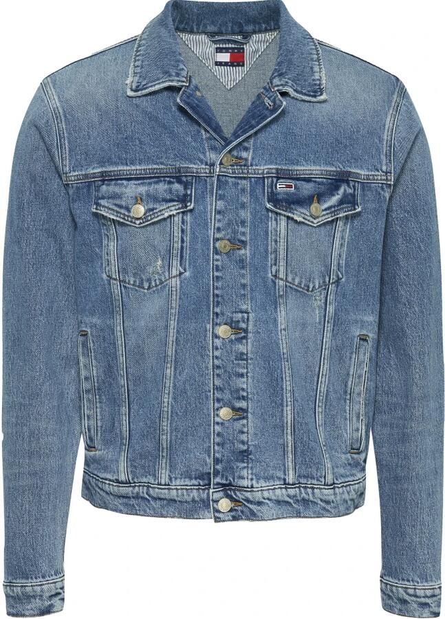 Tommy Jeans Denim Trucker Jack Blauw Distressed Retro Blue Heren - Foto 4