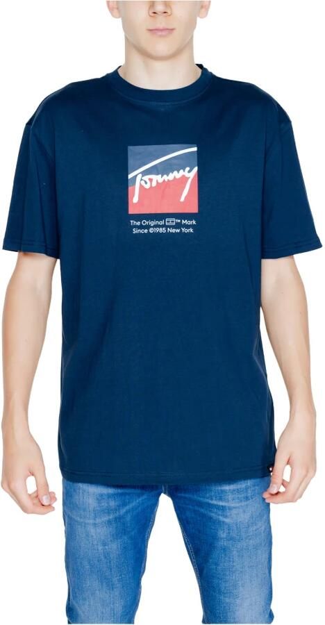 Tommy Hilfiger Blauw Print Ronde Hals T-shirt Mannen Blue Heren - Foto 4