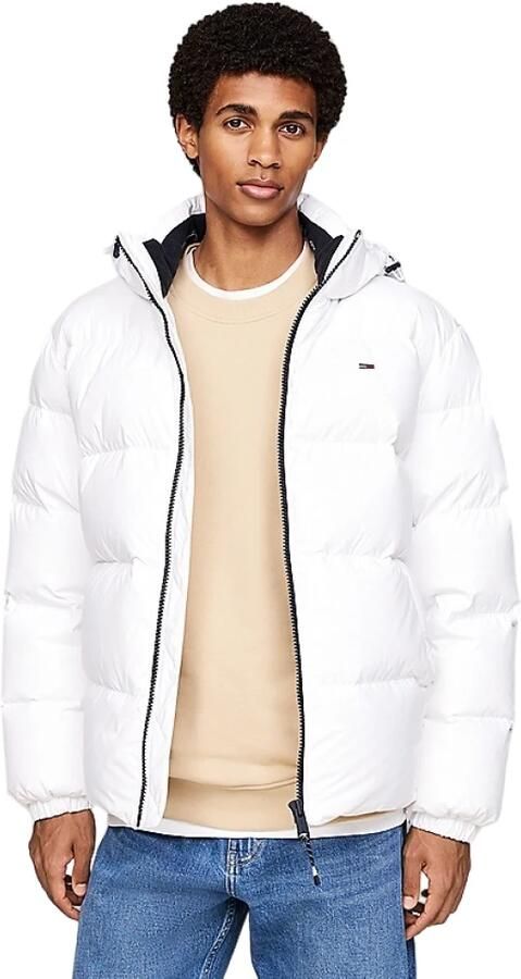 Tommy Hilfiger Korte donsjas met afneembare capuchon White Heren
