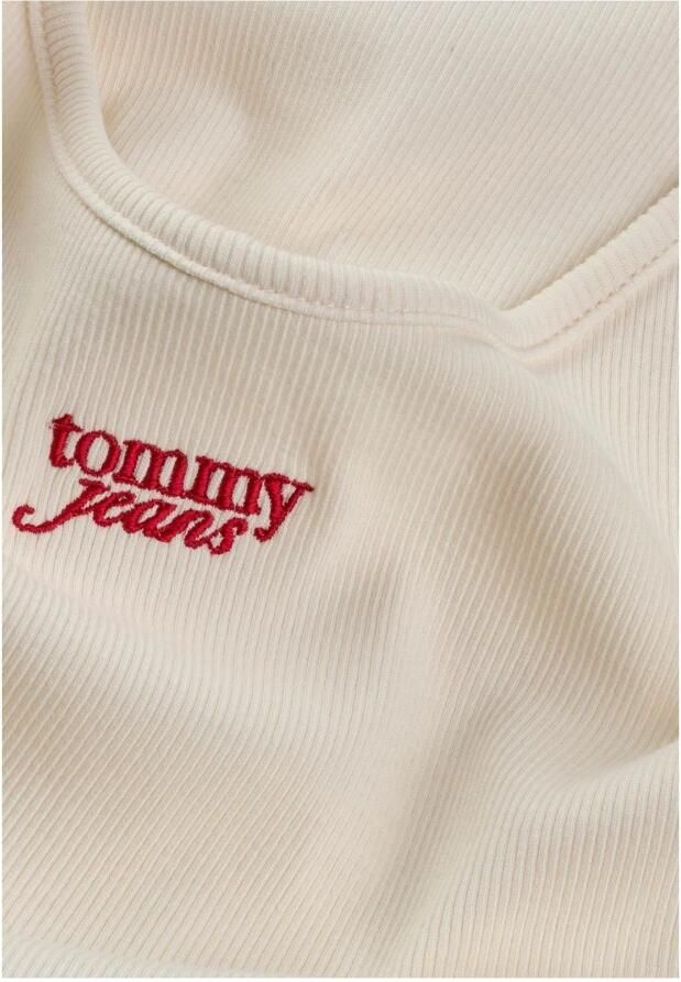 TOMMY JEANS Top met spaghettibandjes TJW SCRIPT STRAPPY TOP in riblook met logo-opdruk - Foto 5