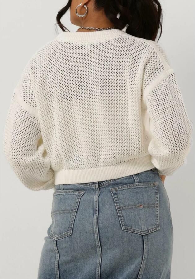 TOMMY JEANS Dames Truien & Vesten Tjw Open Stitch Flag Sweater Wit - Foto 2