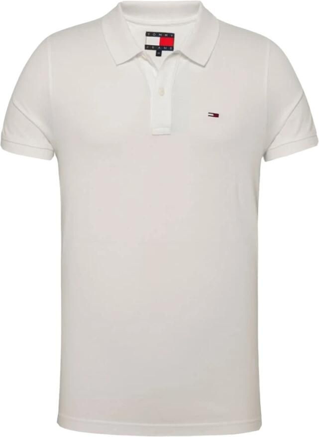 Tommy Jeans Geborduurd logo poloshirt White Heren