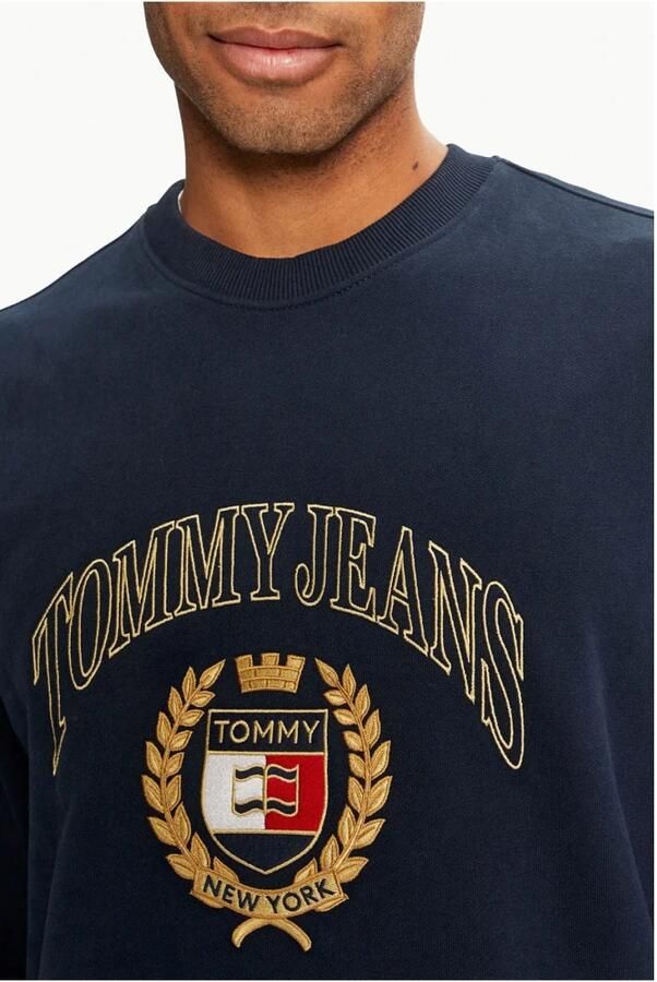 Tommy Jeans Katoenen crewneck sweatshirt met logoborduursel Blue Heren - Foto 2