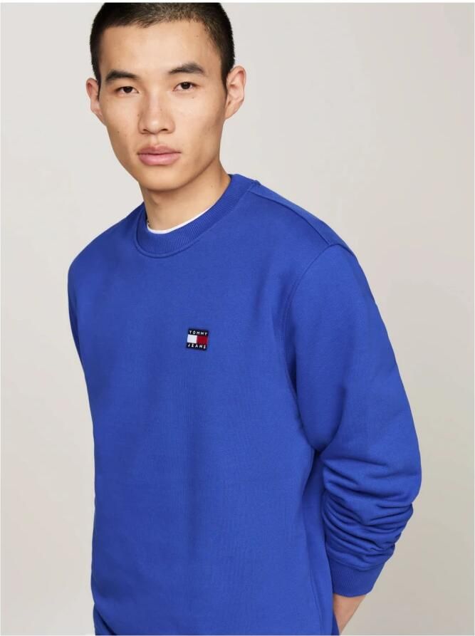 Tommy Jeans Geborduurde logo sweatshirt in blauw Blue Heren
