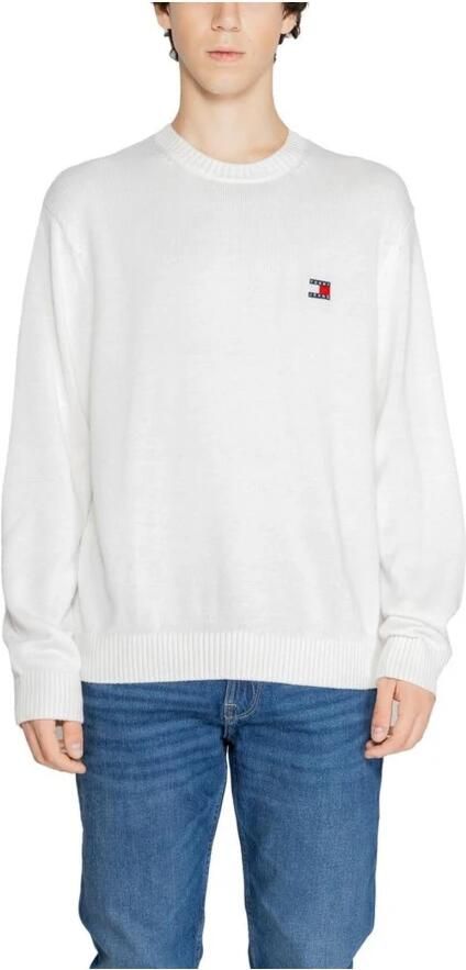 Tommy Hilfiger Witte Bedrukte Gebreide Trui Heren White Heren