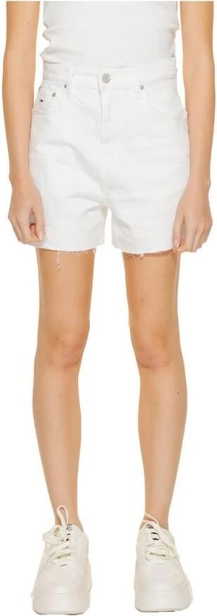 Tommy Jeans Geregenereerde Katoenmix Shorts met Elastaan White Dames - Foto 4