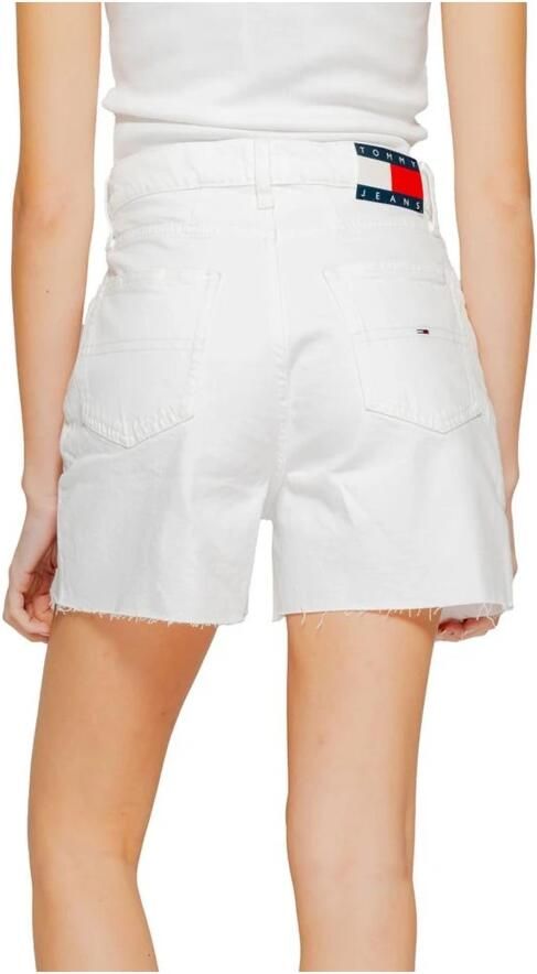 Tommy Jeans Geregenereerde Katoenmix Shorts met Elastaan White Dames