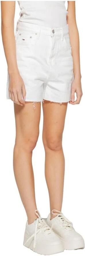 Tommy Jeans Geregenereerde Katoenmix Shorts met Elastaan White Dames - Foto 3