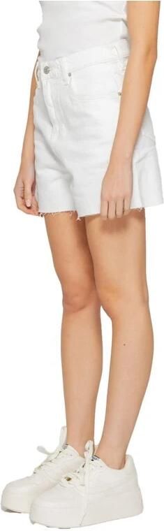 Tommy Jeans Geregenereerde Katoenmix Shorts met Elastaan White Dames - Foto 6