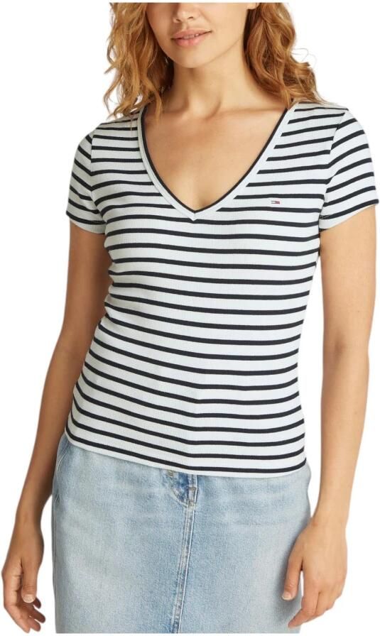 Tommy Hilfiger Overhemd VNeck Top met korte mouwen Style DW0DW07736 - Foto 6