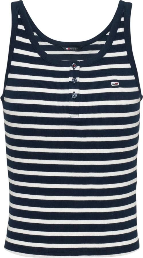 Tommy Jeans Gestreepte mouwloze knoop-tanktop Multicolor Dames - Foto 3