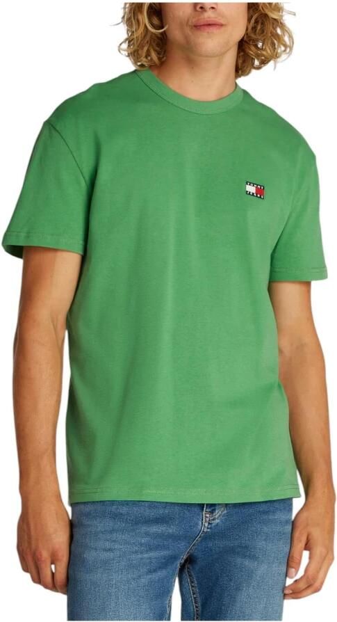 Tommy Jeans Groene Katoenen Ronde Hals T-Shirt Green Heren