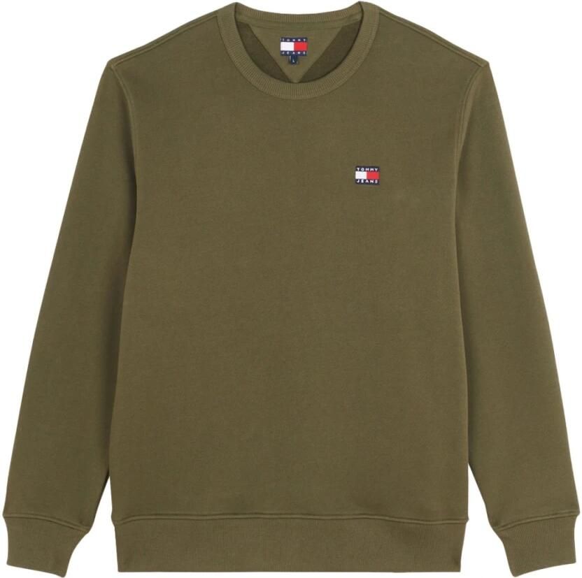 Tommy Jeans Groene Logo Katoenen Sweatshirt Green Heren