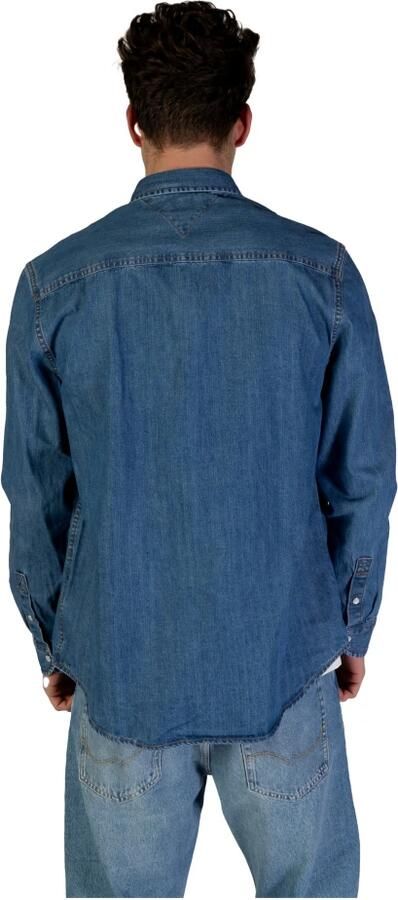 Tommy Jeans Geregenereerd Katoenen Overhemd met Lange Mouwen Blue Heren - Foto 4