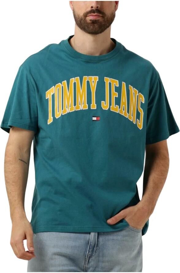 Tommy Jeans Heren Polo & T-shirts Reg Popcolor Varsity Tee Green Heren - Foto 3