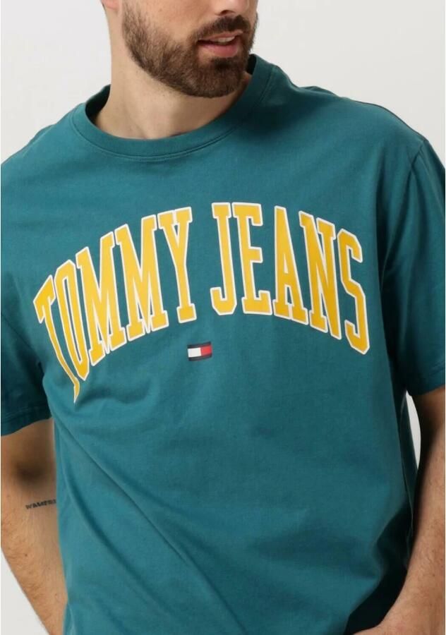 Tommy Jeans Heren Polo & T-shirts Reg Popcolor Varsity Tee Green Heren