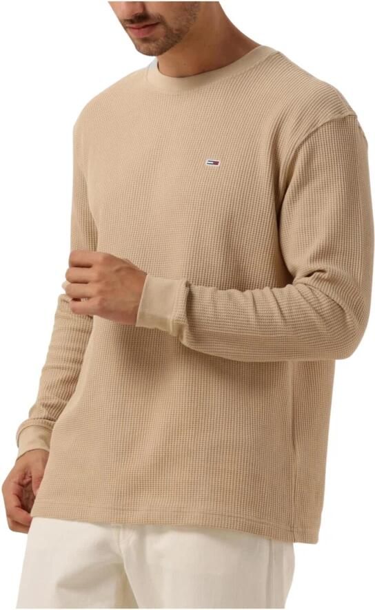 Tommy Jeans regular fit longsleeve met logo en textuur gentle gold - Foto 3